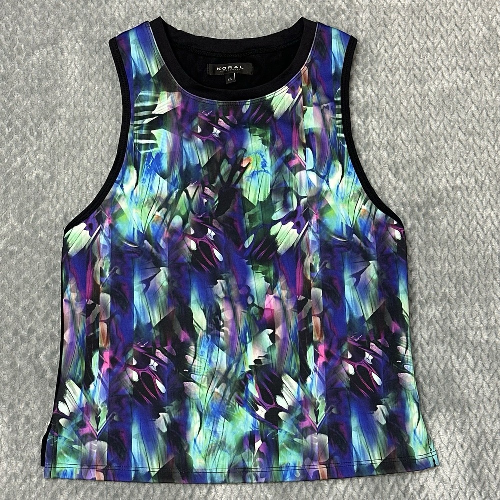Koral Activewear Racerback Tank XS Crescent Crop Top Luxury Yoga‎ Athleisure